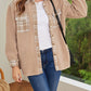 Plaid Patchwork Buttoned Sherpa Shirt Jacket
