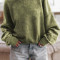 Drop Shoulder Crew Neck Pullover Sweatshirt