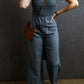 Smocked Spaghetti Straps Tied Back Wide Leg Jumpsuit