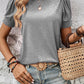 Pleated Puff Sleeve Knit Tee