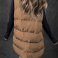 Windproof Longline Full Zipper Puffer Vest with Pockets