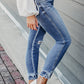 Distressed Frayed Ankle Skinny Jeans