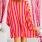Stripe Wide Sleeve Open Front Kimono