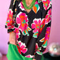 Flower Print Puff Sleeve Blouse