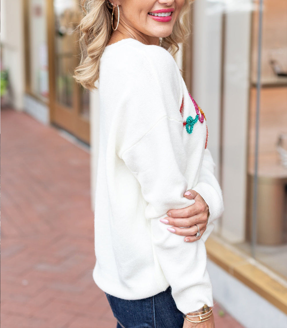 Holly Jolly Round Neck Casual Sweater