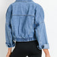 Medium Wash Chunky Cropped Denim Jacket
