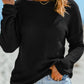 Waffle Knit Drop Shoulder Long Sleeve Top