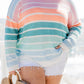 Striped Long Sleeve Crewneck Plus Size Sweater