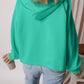 Fleece Lined Half Zipper Kangaroo Pockets Loose Hoodie