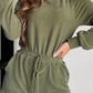 Corded Pullover Long Sleeve Drawstring Romper