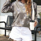 Lively Tiger Print Casual Sweatshirt