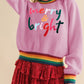 Merry & Bright Colorful Stripes Trim Sweater