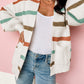 Drop Shoulder Pocketed Stripe Sweater Cardigan