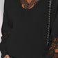 Hollowed Lace Splicing V Neck Loose Sweater