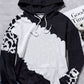 Cow Tie Dye Print Pocketed Drawstring Pullover Hoodie
