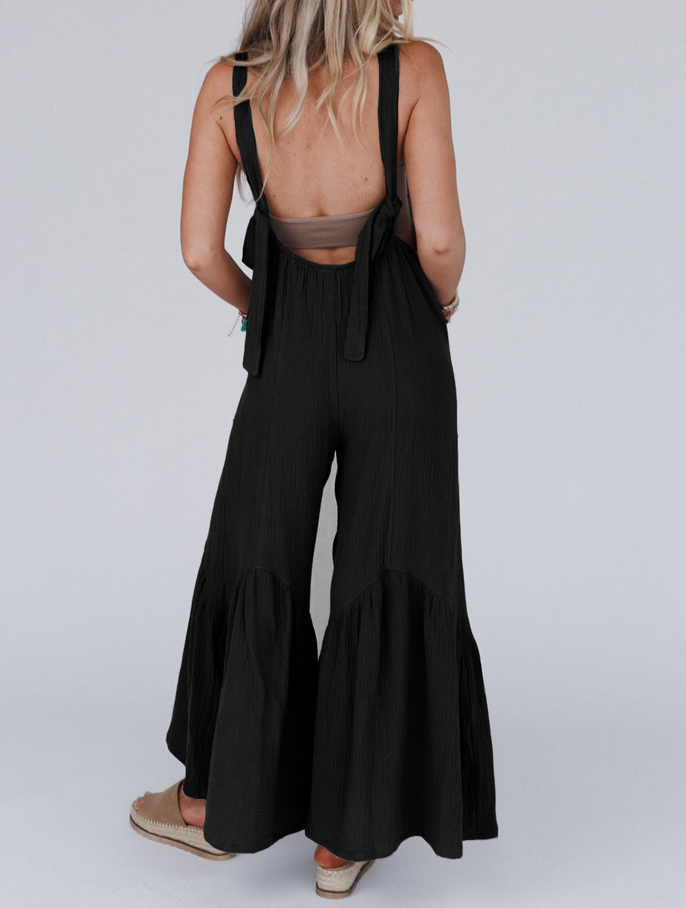 Wide Leg Ruffle Jumpsuit