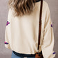 Western Boots Colorblock Patchwork Sweatshirt