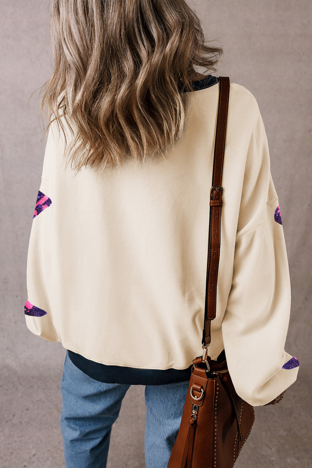 Western Boots Colorblock Patchwork Sweatshirt