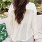 Lace See-through Button Collared Shacket