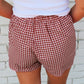 Plaid Gingham Printed High Waist Shorts