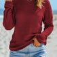 Waffle Knit Drop Shoulder Long Sleeve Top