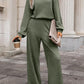 Solid Ribbed Knit Keyhole Back High Waist Jumpsuit