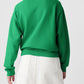 Solid Fleece Lined Drop Shoulder Terry Sweatshirt