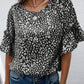 Leopard Spotted Ruffle Sleeve T-Shirt