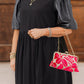 Plus Size Half Puff Sleeve Swing Dress