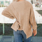 Colorblock Stitching Irregular Hem Long Sleeve Top