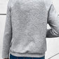 Textured Knit Buttoned Kangaroo Pocket Sweatshirt