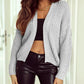 Ribbed Trim Chunky Knit Sweater Cardigan
