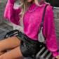 Rib Knit Batwing Sleeve Sweater