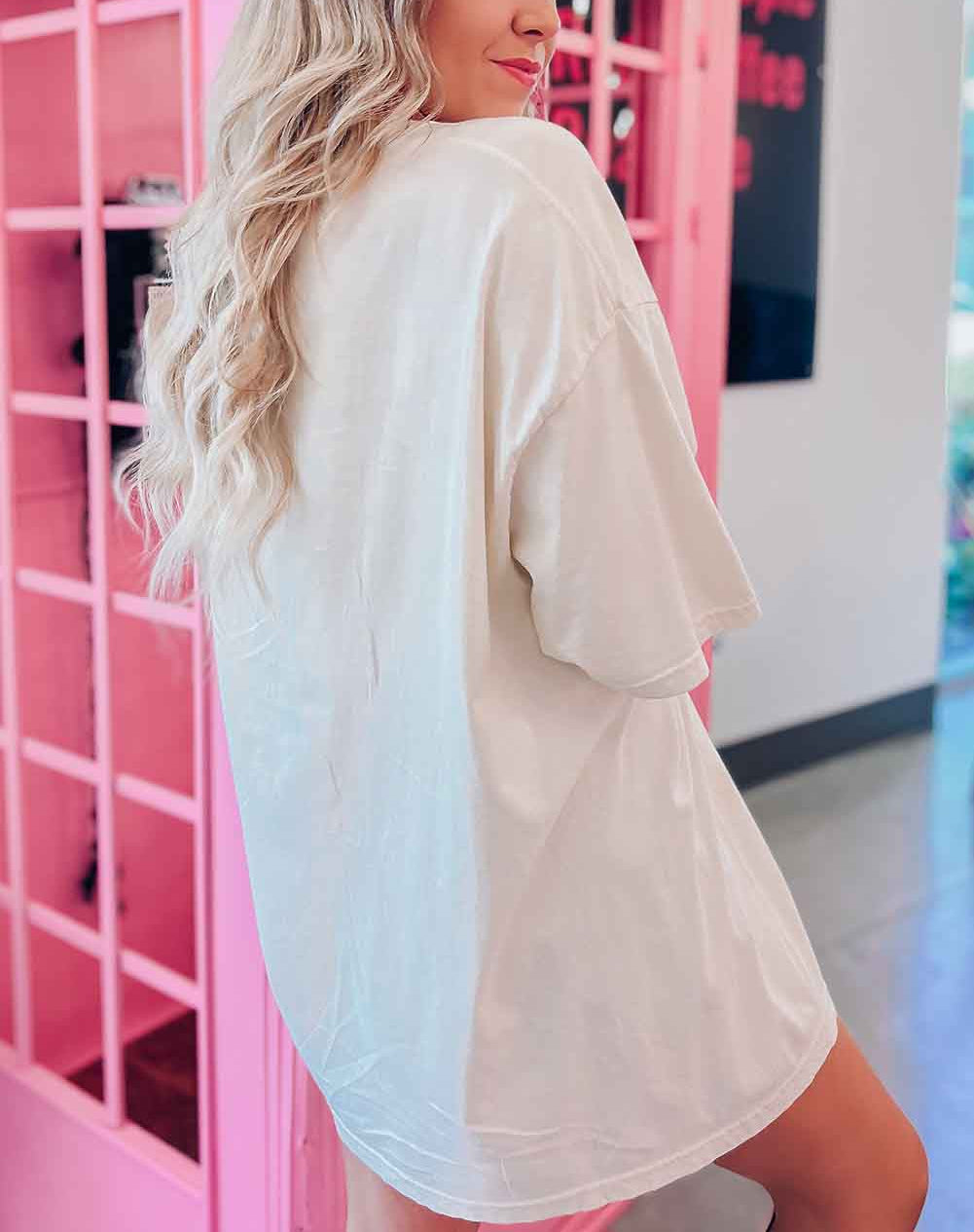 I WANNA BE A COWBOY Western Graphic Oversized Tee