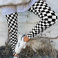 Checkered Pattern High Waist Skinny Leggings