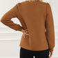 Solid Color Quilted Puff Sleeve Pullover Sweatshirt