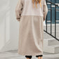 Plus Size Colorblock Lapel Collar Long Coat