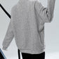 Cable Textured Drop Shoulder Pullover Sweatshirt