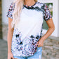 Leopard Dyed Print Bleached Blank Tee