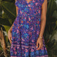 Retro Boho Flutter Shoulder Floral Dress