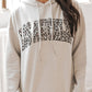 LOS ANGELES Leopard Letter Graphic Hooded Sweatshirt