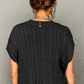 Crew Neck Cable Knit Short Sleeve Sweater