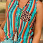 Serape Leopard Patchwork Pocket V Neck Tank Top