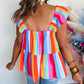 Stripe Ruffled Straps Babydoll Tank Top