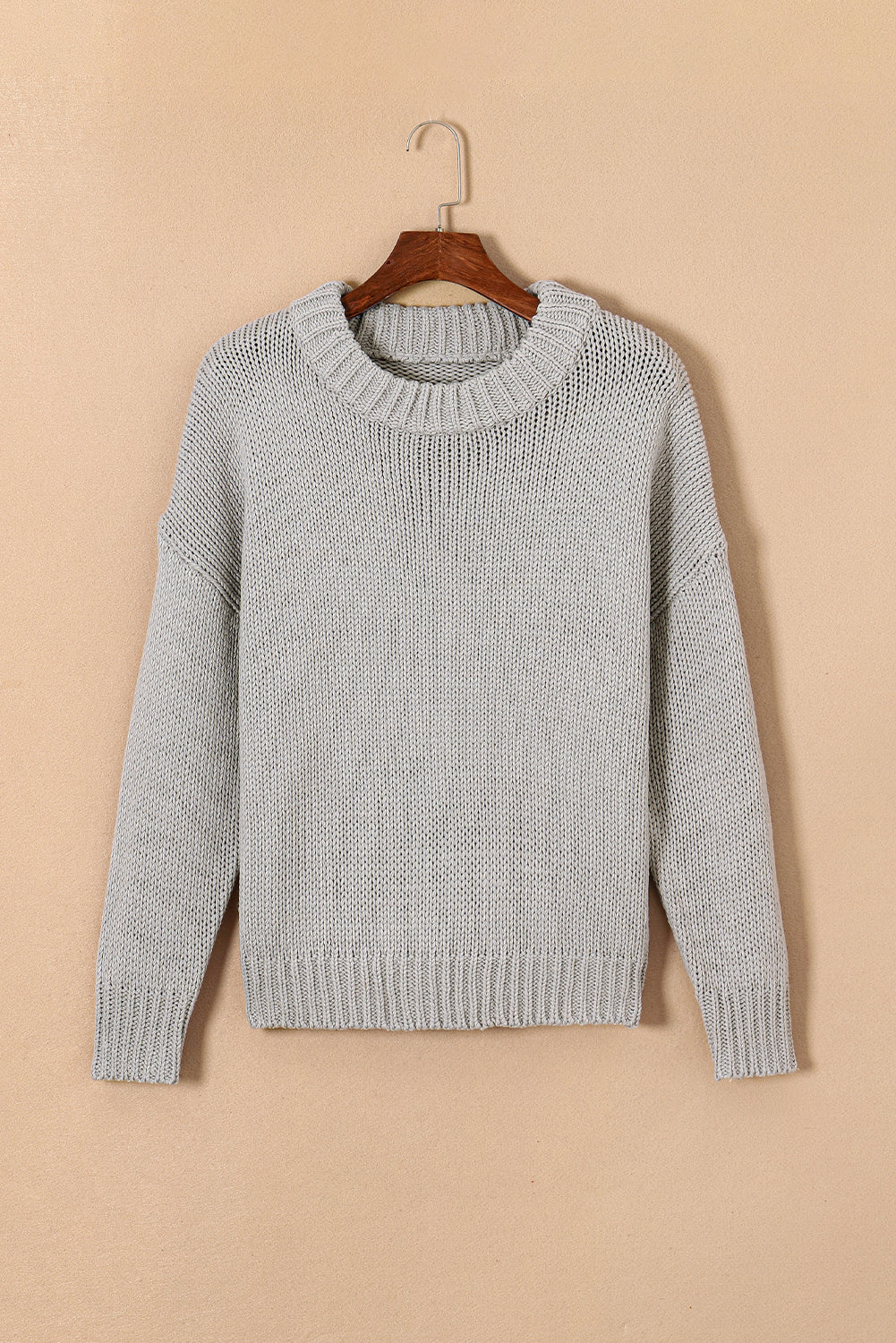 Chunky Knit Turtle Neck Drop Shoulder Sweater