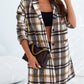 Plaid Button Up Lapel Jacket