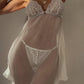 Sheer Mesh Lace Patchwork Babydoll Set