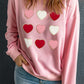 Glitter Chenille Heart Patch Valentines Sweatshirt