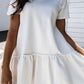 Frilly Splicing Hem Short Sleeve Casual Dress