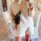 Textured Long Sleeve Top Shorts Outfit